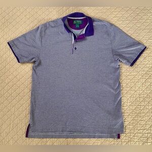 Brooks Brothers St Andres Links Purple Geometric Pattern Polo Shirt